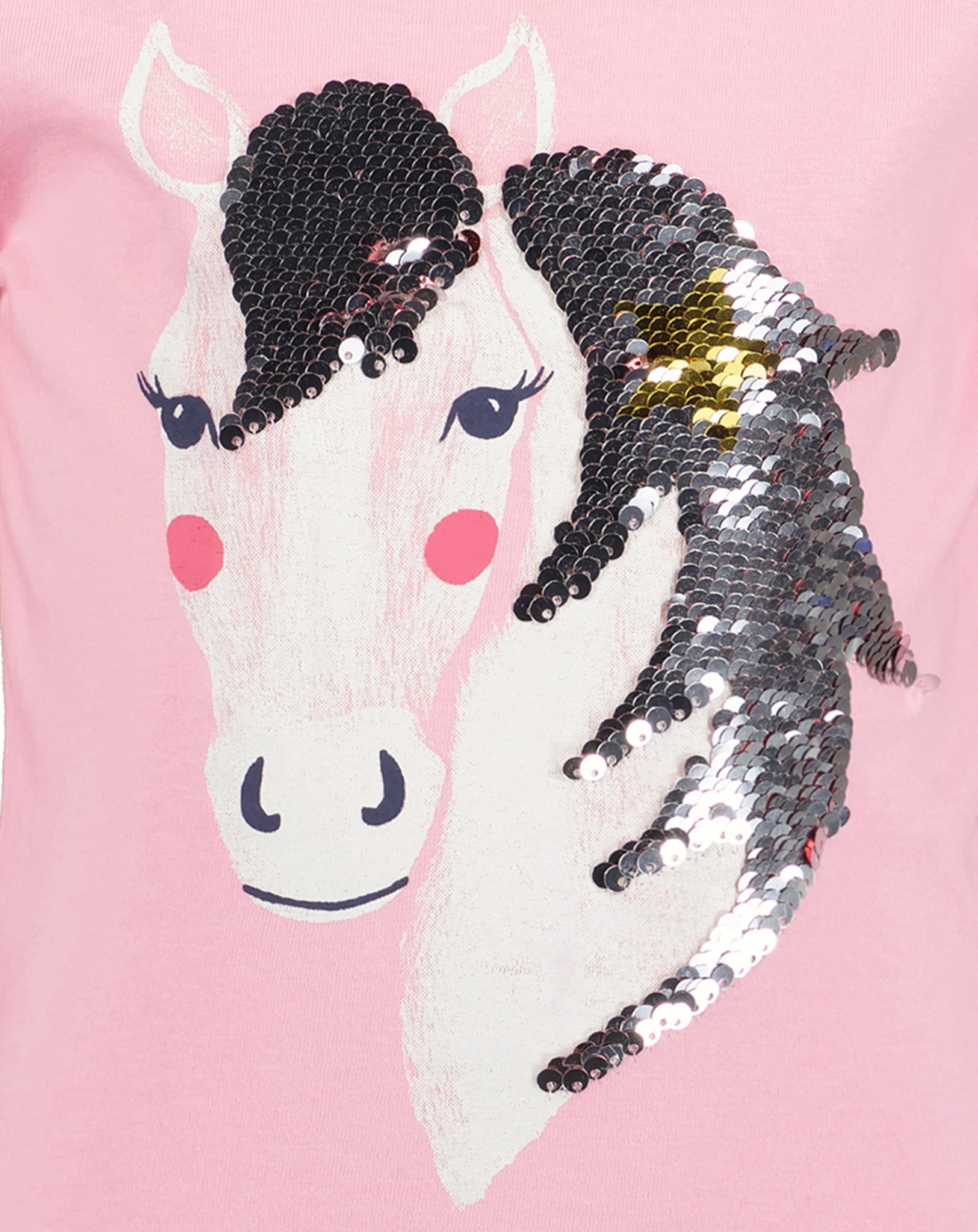 Langarmshirt BLUSH mit Pailletten in azalee
