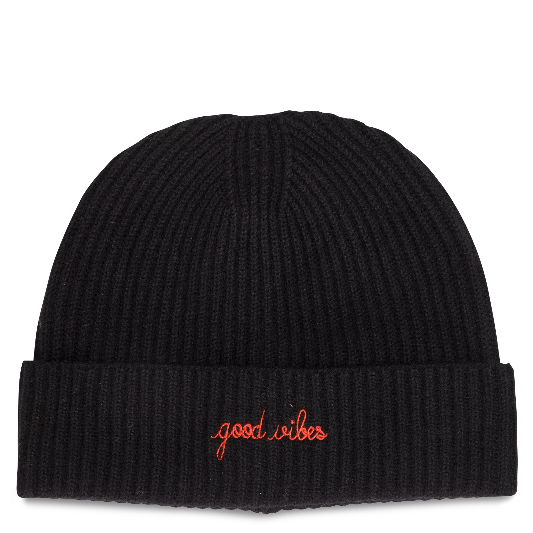 VINCENNES GOOD VIBES - Bonnet brodé good vibes en laine| Noir