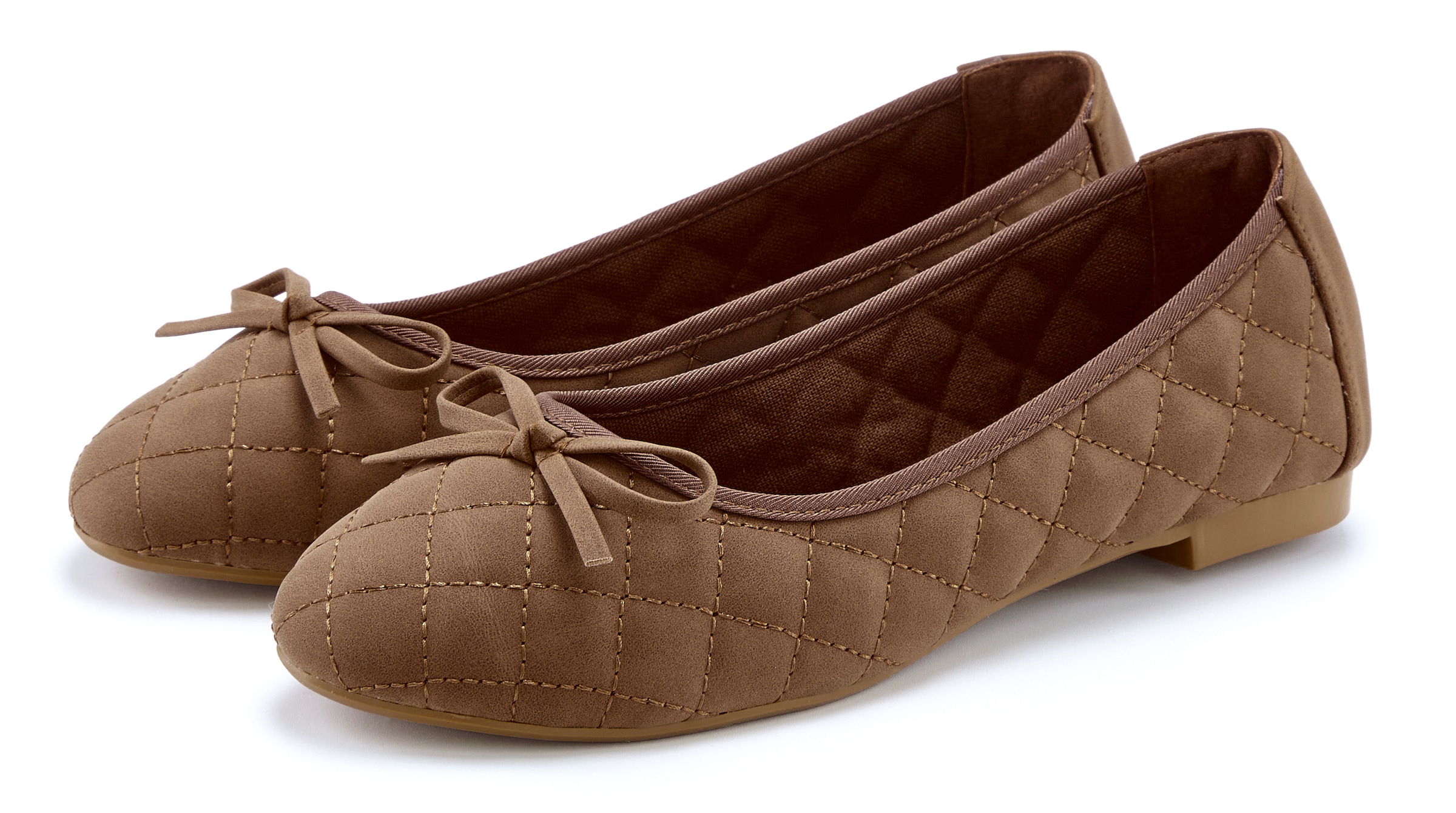 LASCANA Ballerina »Slipper, Schlüpfschuh«  mit Schleifenapplikation VEGAN