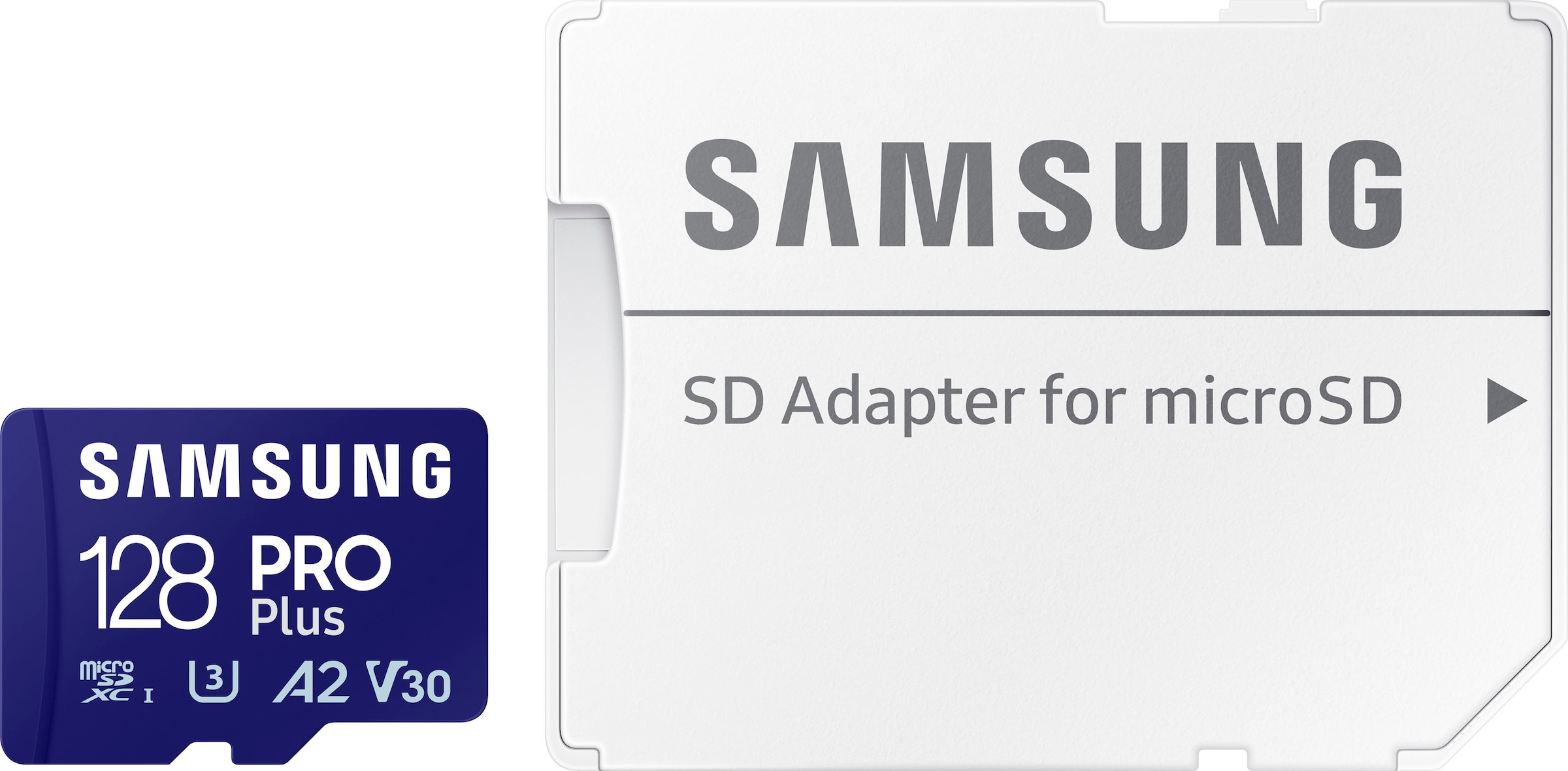 Samsung Speicherkarte »PRO Plus + microSDXC-Adapter« (128 GB Class 10 160 MB/s Lesegeschwindigkeit)