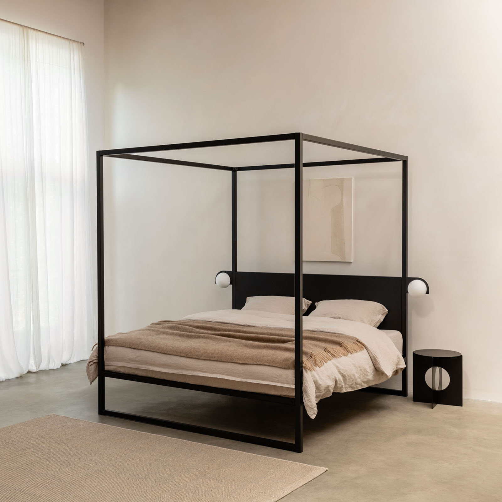 Hemelbed bedframe °02 | Zwart 160 x 220 cm