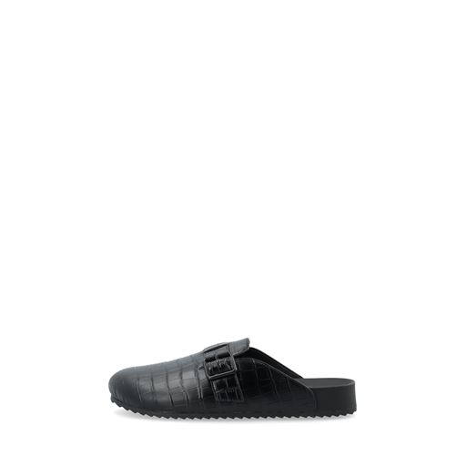 Bianco Sand Mule Sko, Black Croco, 36
