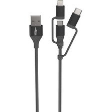 Câble 3en1 de charge & de données, Lightning/USB-C/