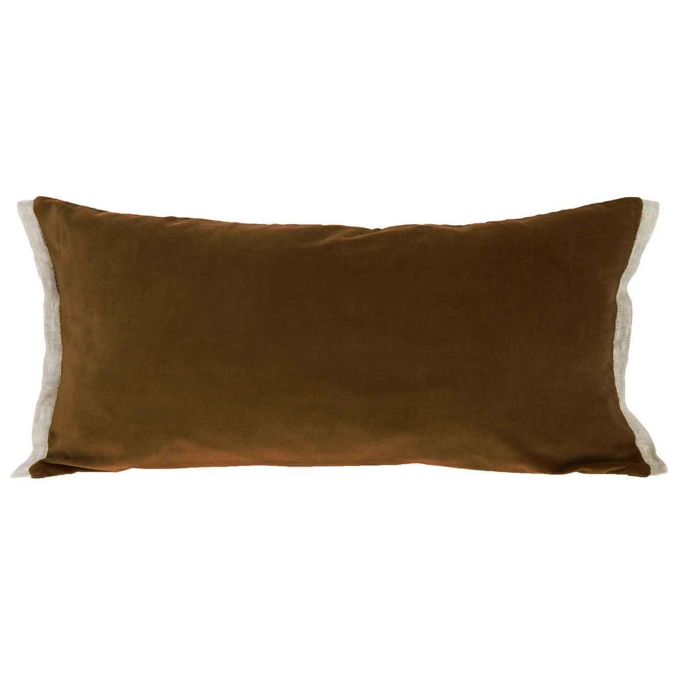 En Fil d'Indienne Housse de coussin Medicis velours taupe - 45x100 cm