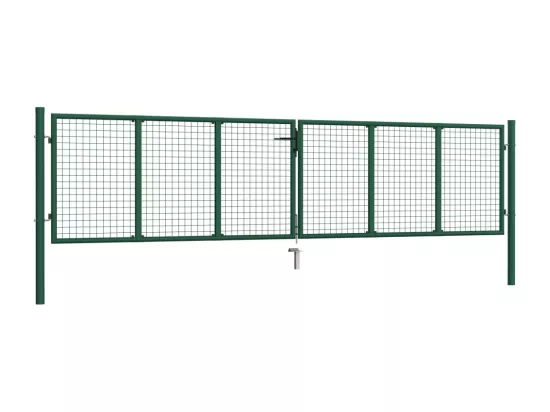 Portail en treillis de jardin acier 390x75 cm vert