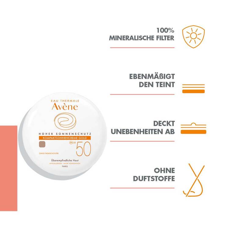 Avene Kompaktsonnencreme gold SPF 50, 10 g