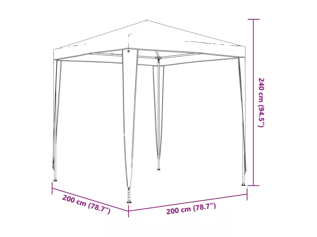 Tente de réception professionnelle 2x2 m Anthracite
