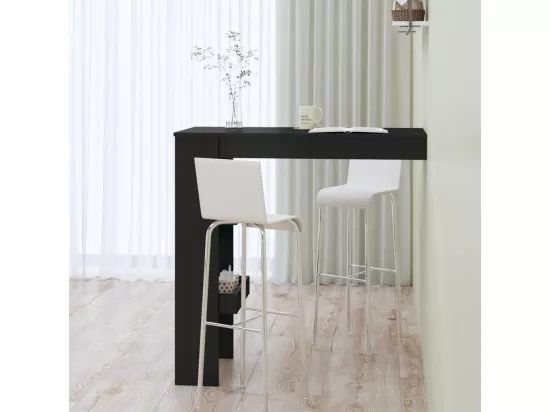 Table de bar murale Noir 102x45x103,5 cm Bois d'ingénierie