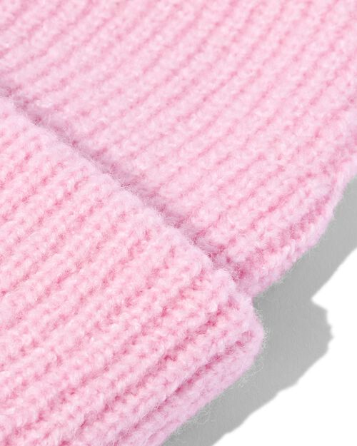 bonnet rose pour femme avec laine