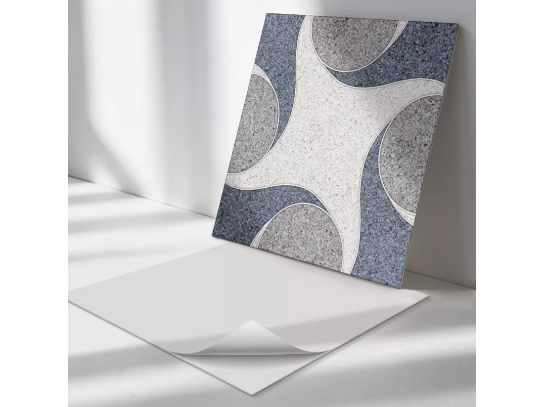 Panneaux muraux autocollants en vinyle imperméable - 4 x 50 x 50 cm - Modèle de mosaïque abstraite