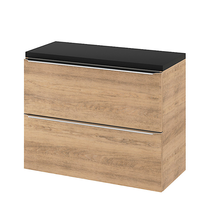 Plan de toilette L.80,5 x l.45,5 cm coloris noir mat, Cadelia, GoodHome