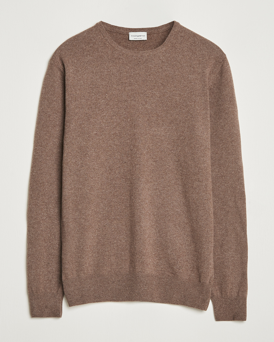 Morgano Wool/Cashmere Crewneck Brown