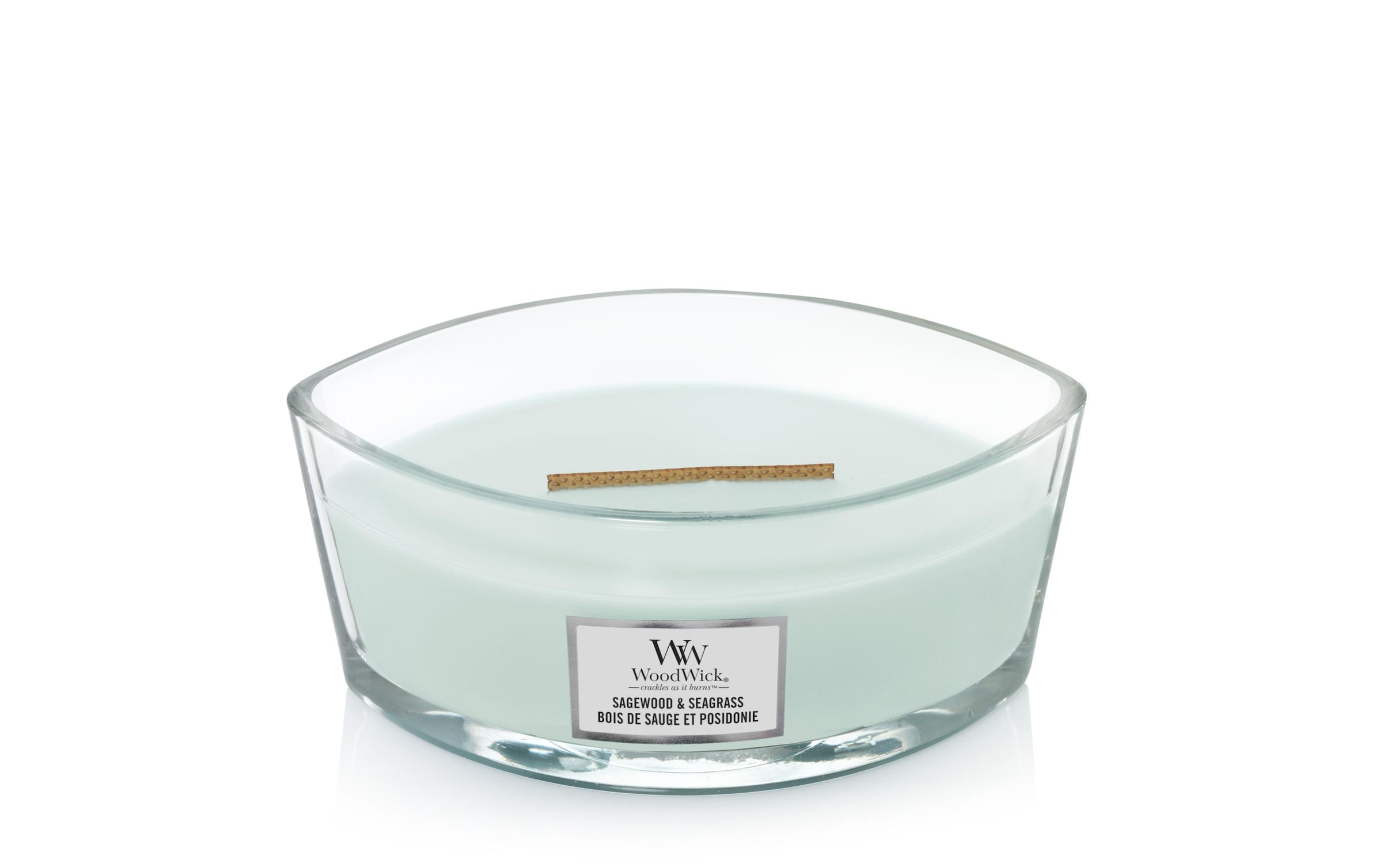 Woodwick Duftkerze »Sagewood & Seagrass Ellipse«