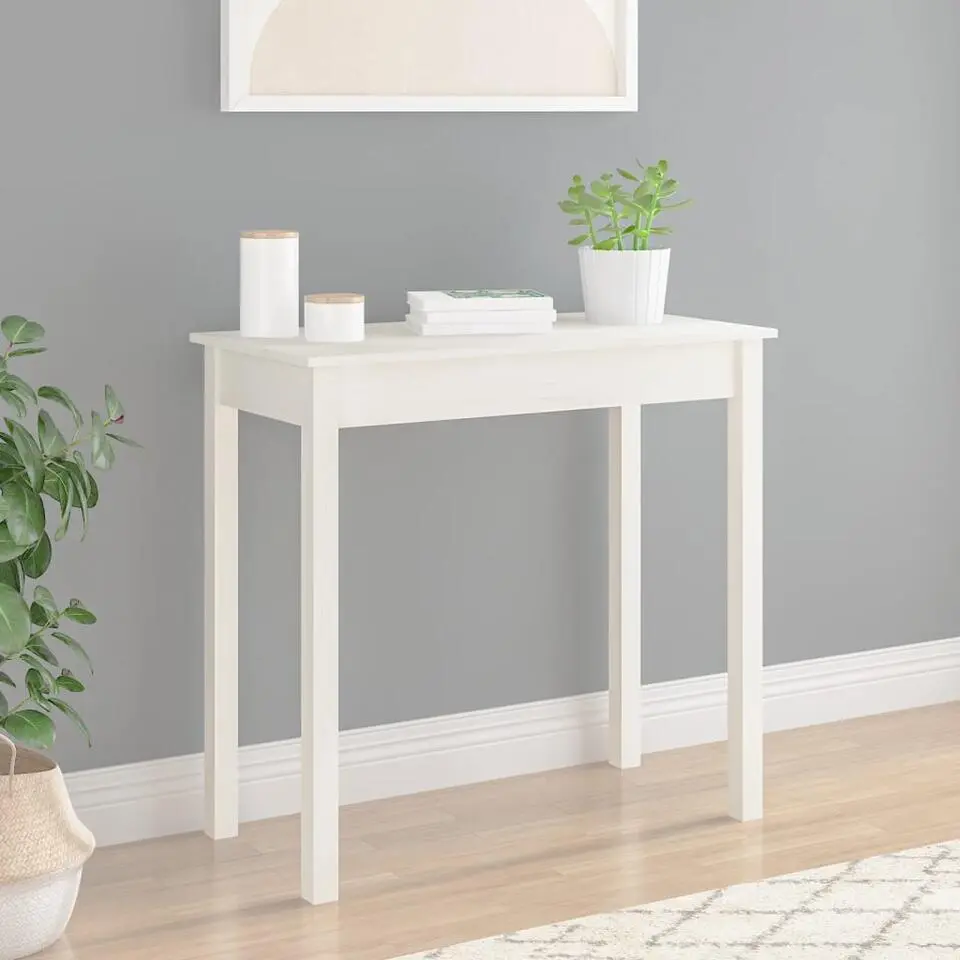 vidaXL - Wandtafel - Wit - Massief grenenhout - 80x40x75 cm