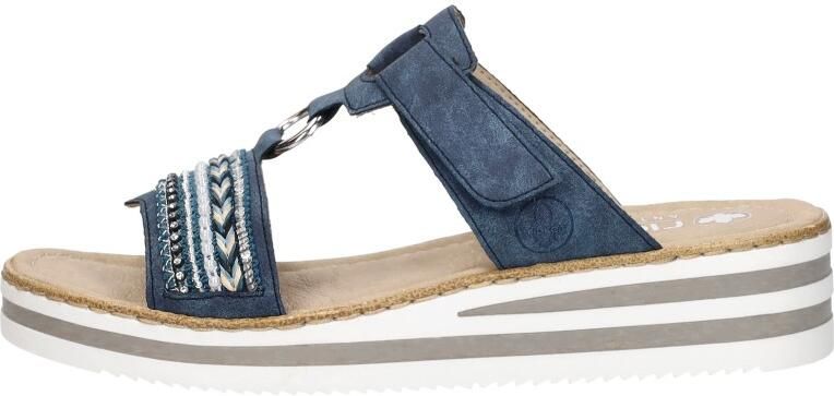 Rieker -Dames blauw slippers & muiltjes