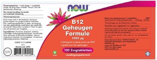 NOW B12 Geheugen Formule 1000mcg Zuigtabletten 100ST