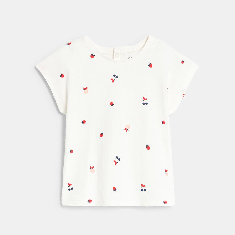 Salopette twill et t-shirt fraises rouge bébé fille Gris ou noir