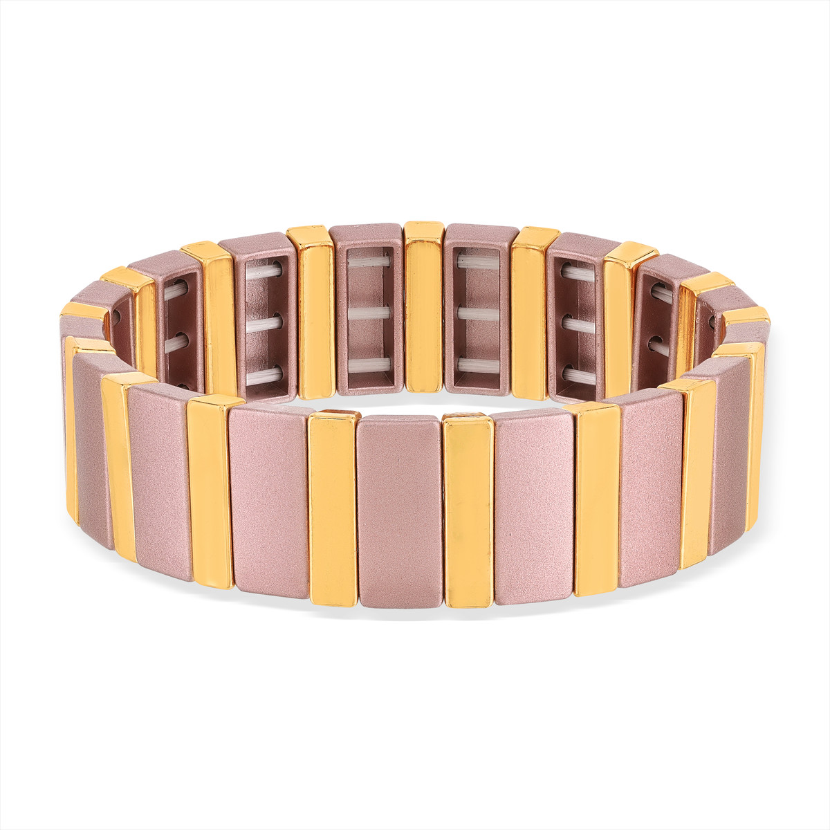 Bracelet élastique métal emaillé multicolore 15 mm