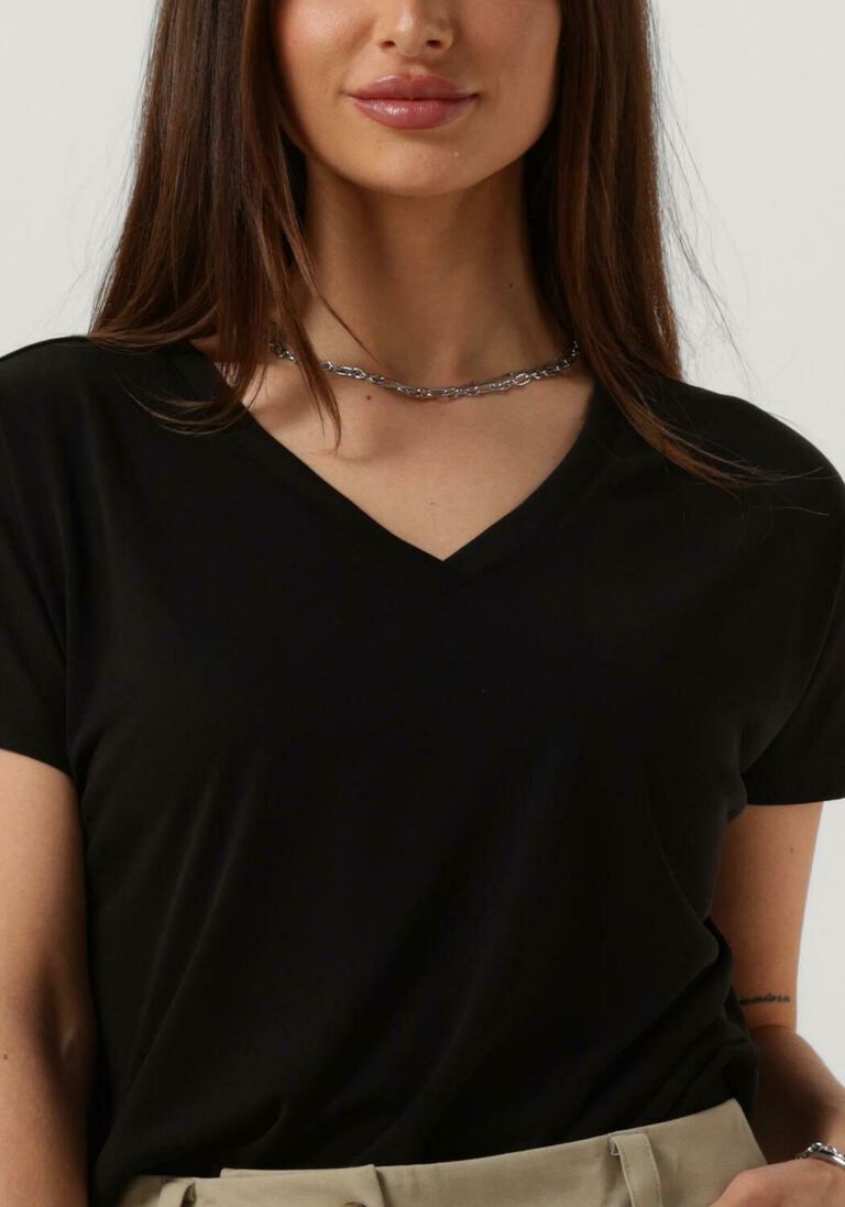 MSCH COPENHAGEN zwarte msch copenhagen t-shirt mschfenya modal v neck tee
