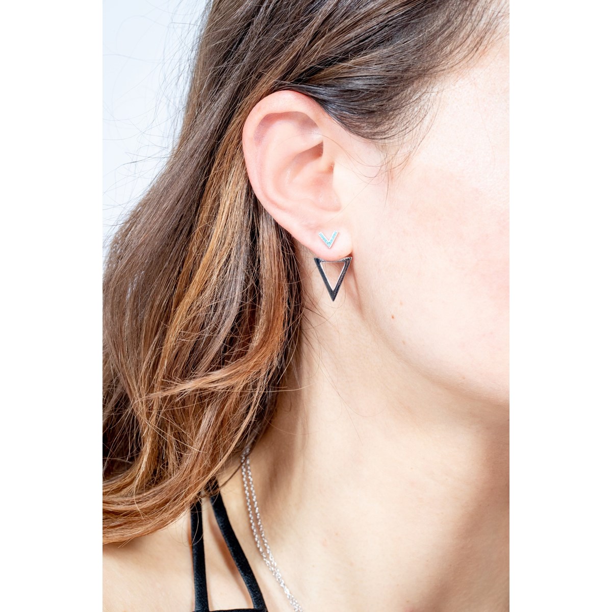 Boucles d'oreilles devant / derrière en Argent