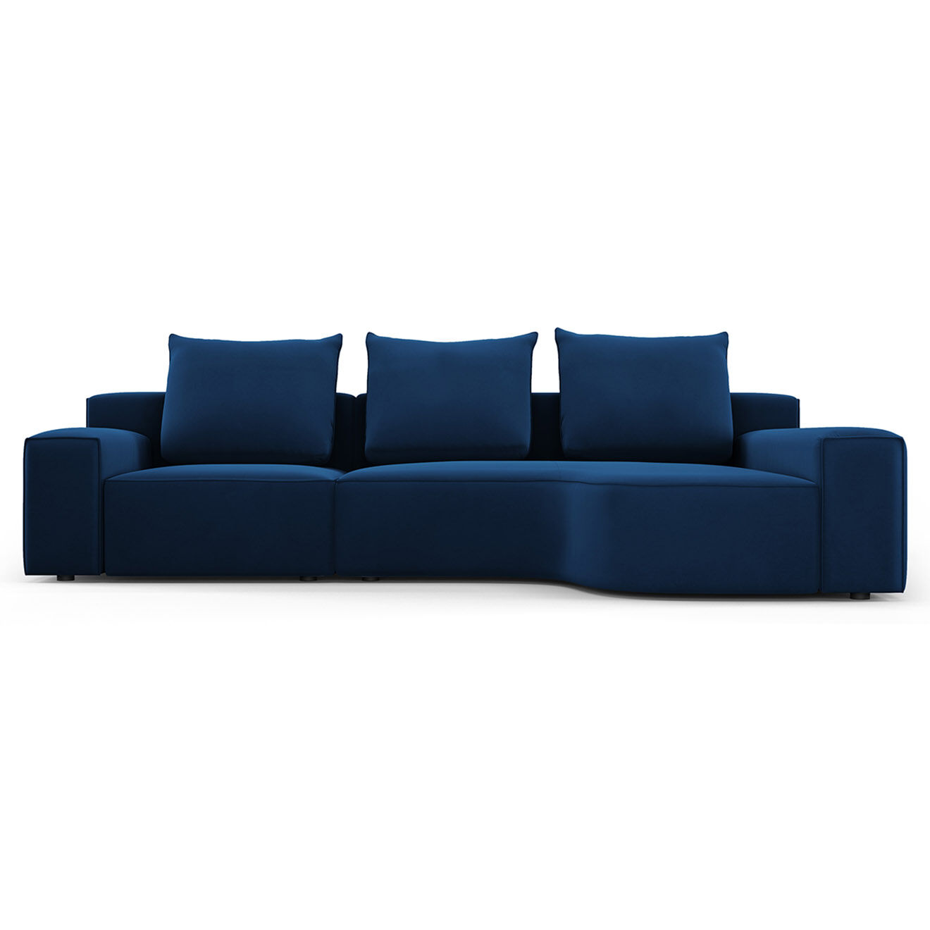 Mazzini Sofas Canapé d'angle Droit Velours Ivy 4 Places bleu roi - 280x137x89 cm