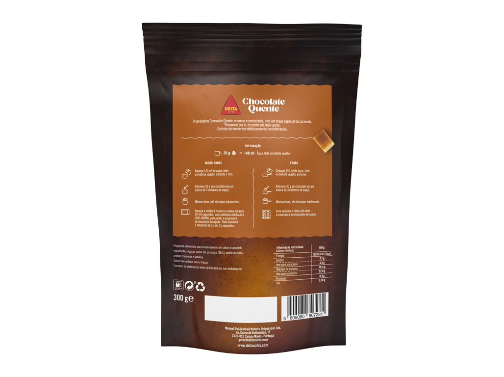 CHOCOLATE EM PÓ DELTA CARAMELO 300 G