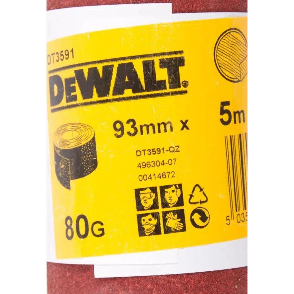 DeWALT DT3591 P80 Schuurpapier rol 5m x 93mm