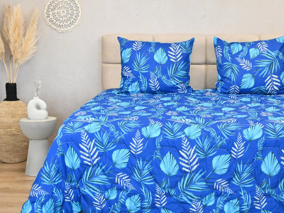HappyBed Blue leaves All year dekbed - 160x220 cm