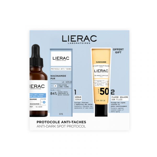 Lierac Protocolo Antimanchas Sérum 30ml   Sunissime MM Fluido Solar SPF50  25ml Coffret