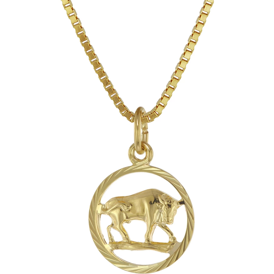 trendor Kinder Sternzeichen Stier 333 Gold + goldplattierte Kette gold