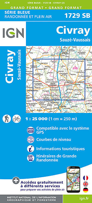 IGN - 1729 SB CIVRAY SAUZE VAUSSAIS 1 25 000