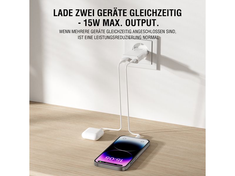4smarts USB-Wandladegerät PDPlug Slim Duos 30 W Kompakter USB-C-Ladeadapter mit GaN-Technologie