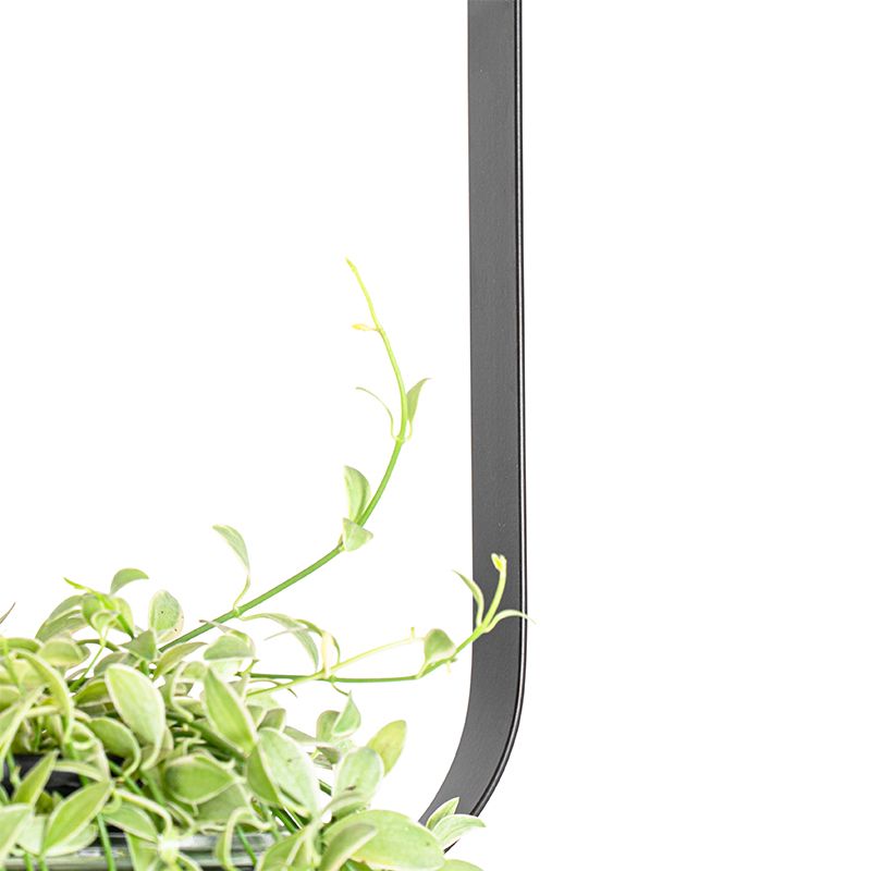 Moderne plafondlamp zwart met glas rechthoekig - Roslini