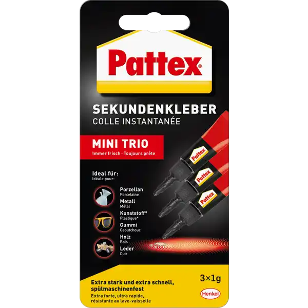 Sekundenkleber Flüssig Mini Trio