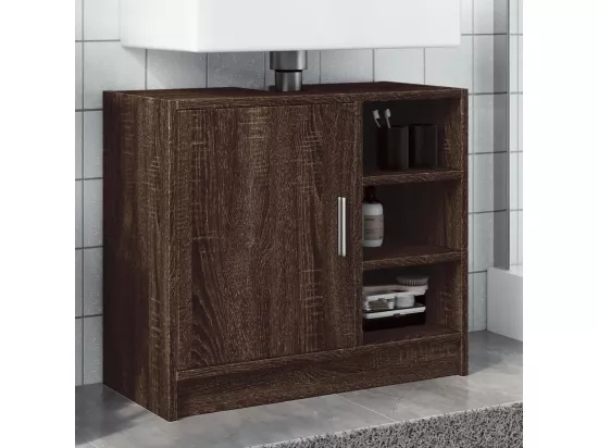 Armoire d'évier chêne marron 63x29x55 cm bois d'ingénierie