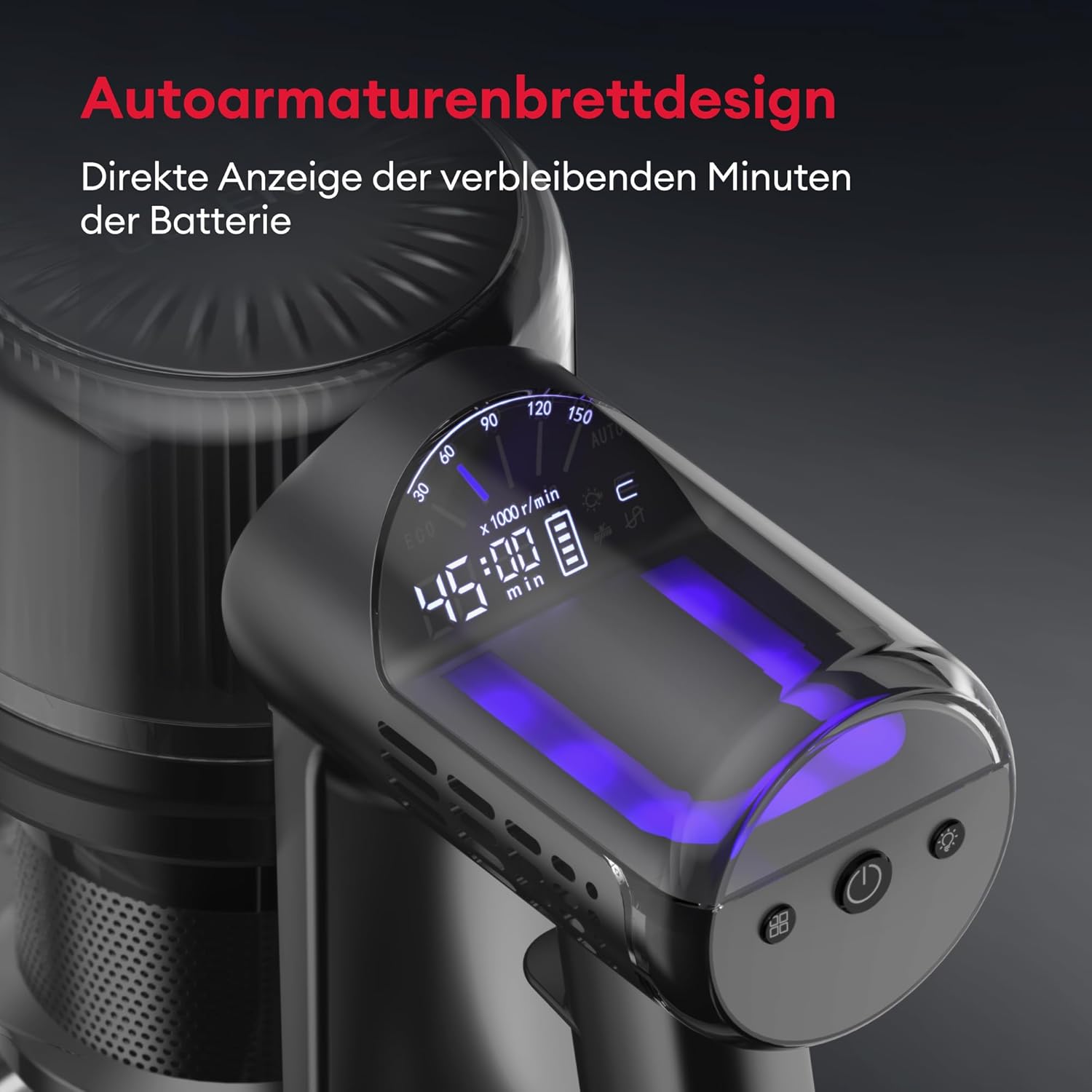 Ultenic U12 Vesla Akku Staubsauger 45000Pa, Tech Green Eye™, Verbesserte Anti-Tangle-Bürste, Staubsauger Kabellos mit Automatikmodus, Stielstaubsauger für Teppich Hartböden Tierhaare