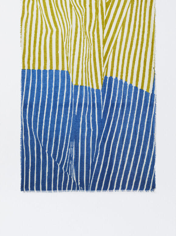 Lenço de algodão estampado - Azul