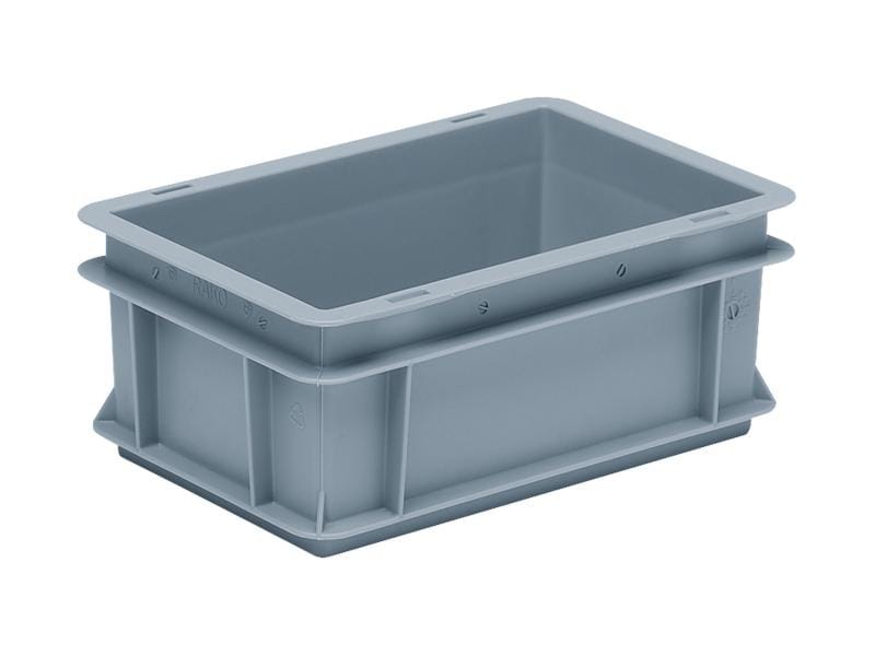 Utz Stapelbehälter RAKO 300x200x117 Grau Stapelbox mit Muschelgriffen, 1 Stück, grau