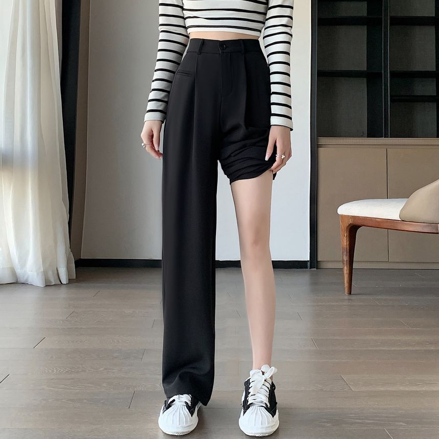 Jaqmine - High Rise Plain Wide Leg Slacks (verschillende ontwerpen)