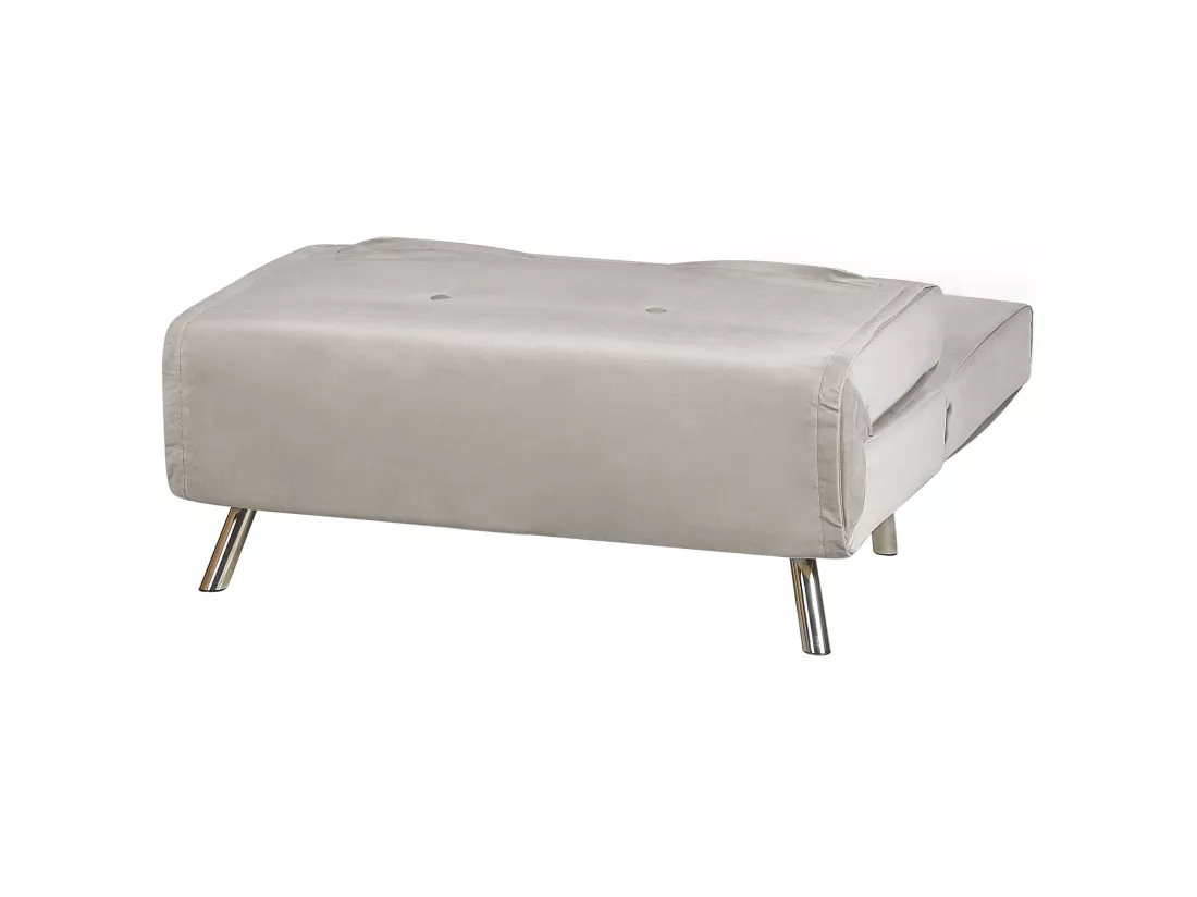 Canapé convertible 1 place en velours gris clair FARRIS