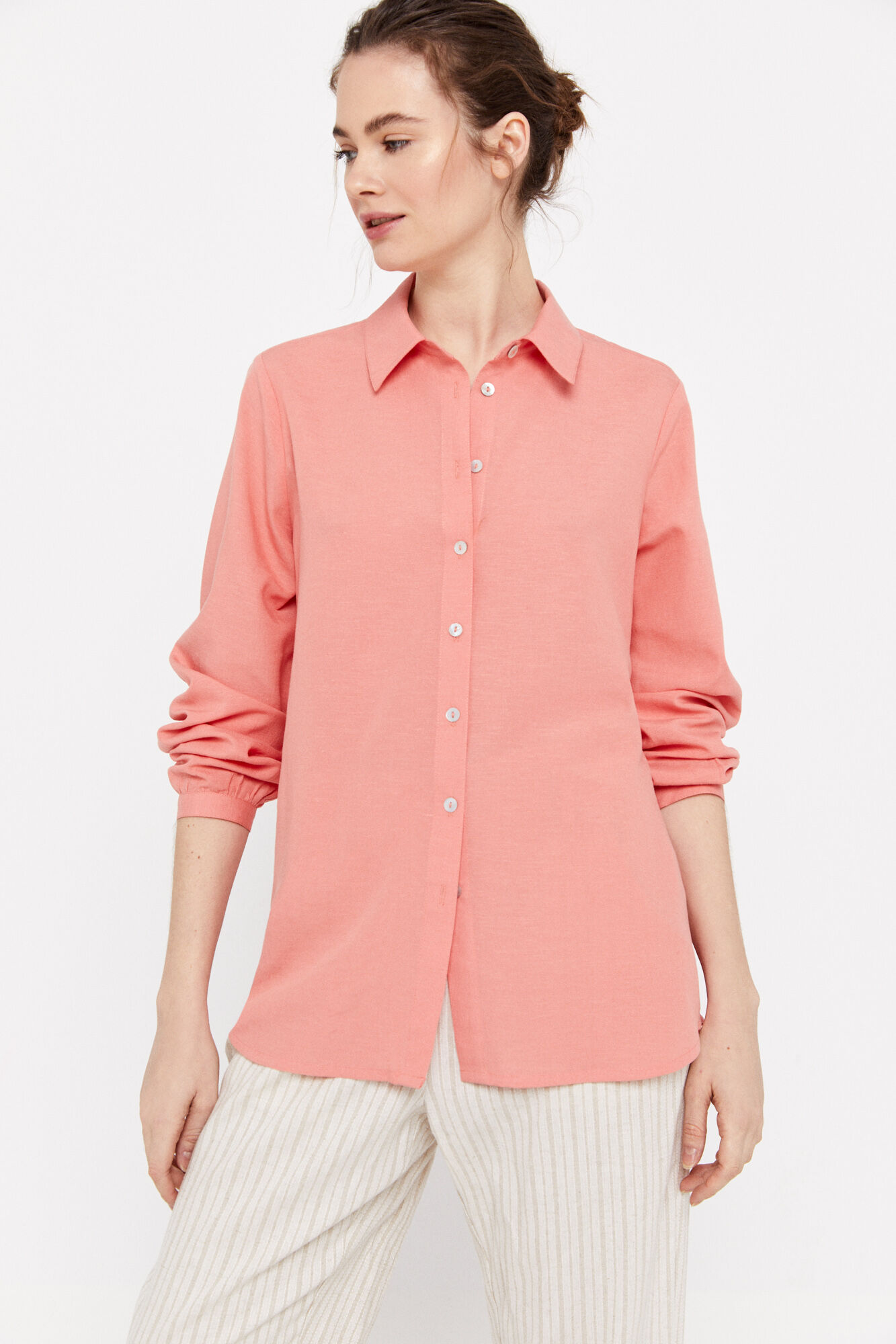 Camisa de linho - Coral