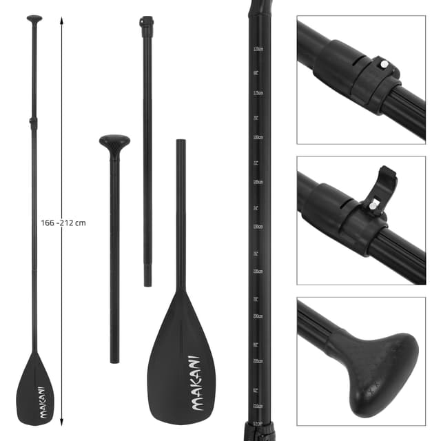 Oppustelig Stand Up Paddle Board Makani 320x82x15 cm Sort Rød PVC