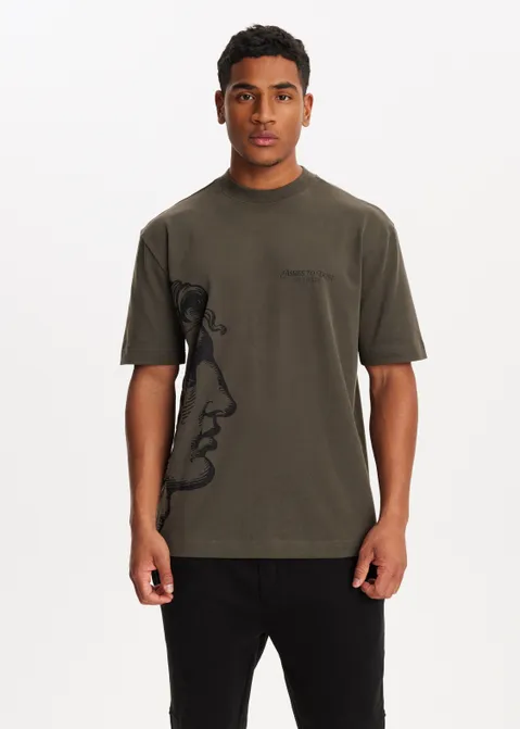 T-shirt met print faun groen (GRN.PI)