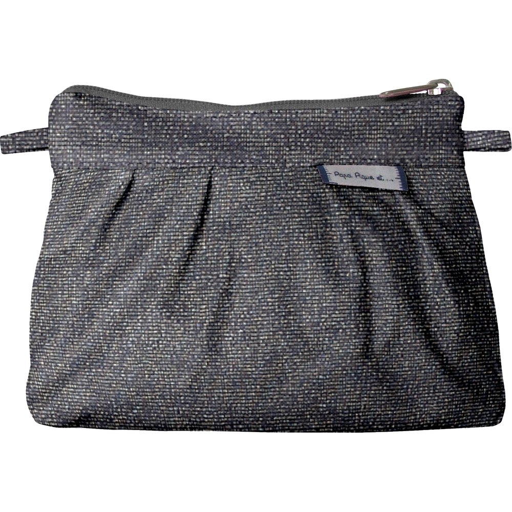 Mini Pochette Plissée Anthracite Argent