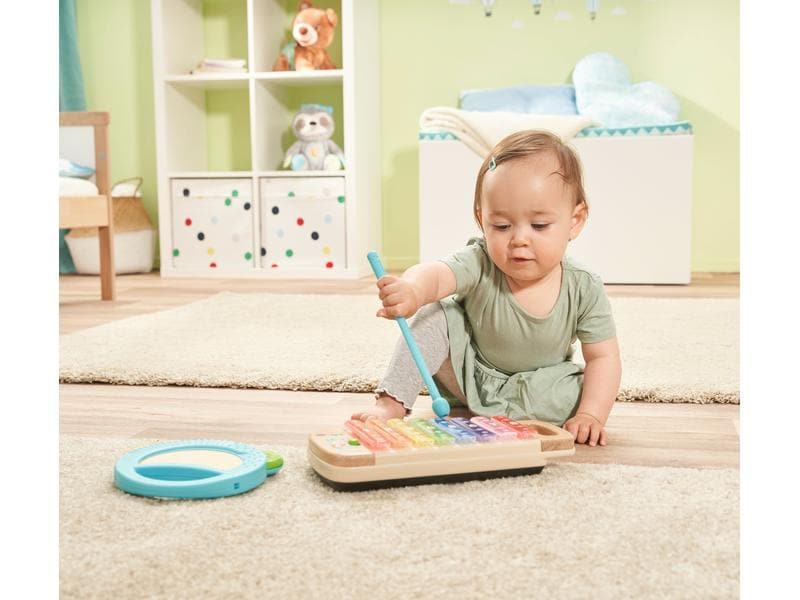 Vtech Musikspielzeug Interaktives Holz-Xylofon mit Tamburin Kinderinstrumente