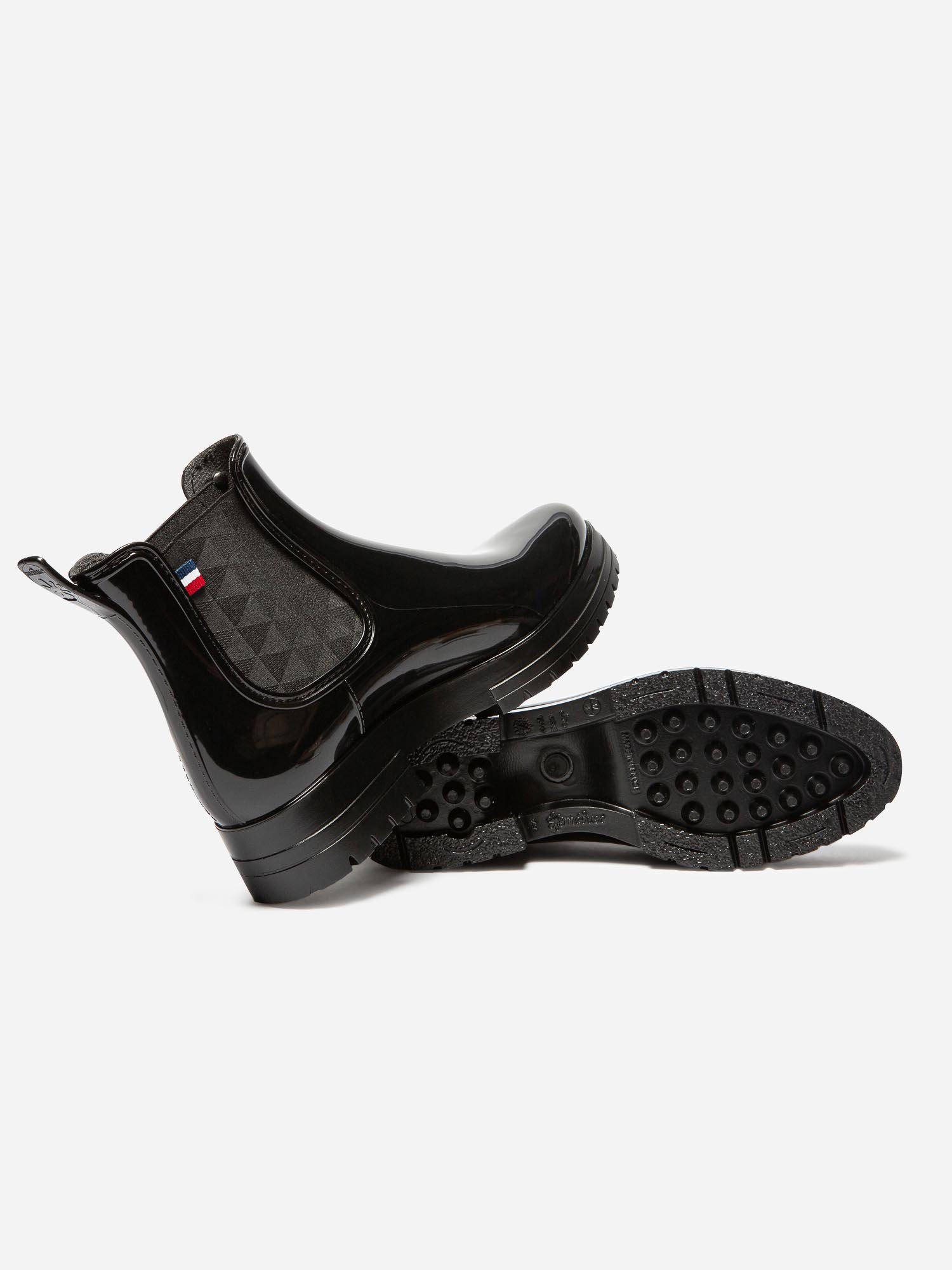 Bottes De Pluie Femme Semelle Epaisse Noires