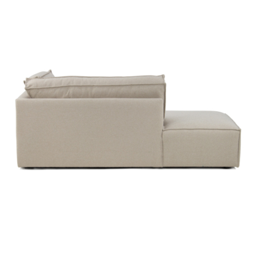 KARWEI modulaire bank James eindstuk hoek lang links grof geweven beige polyester