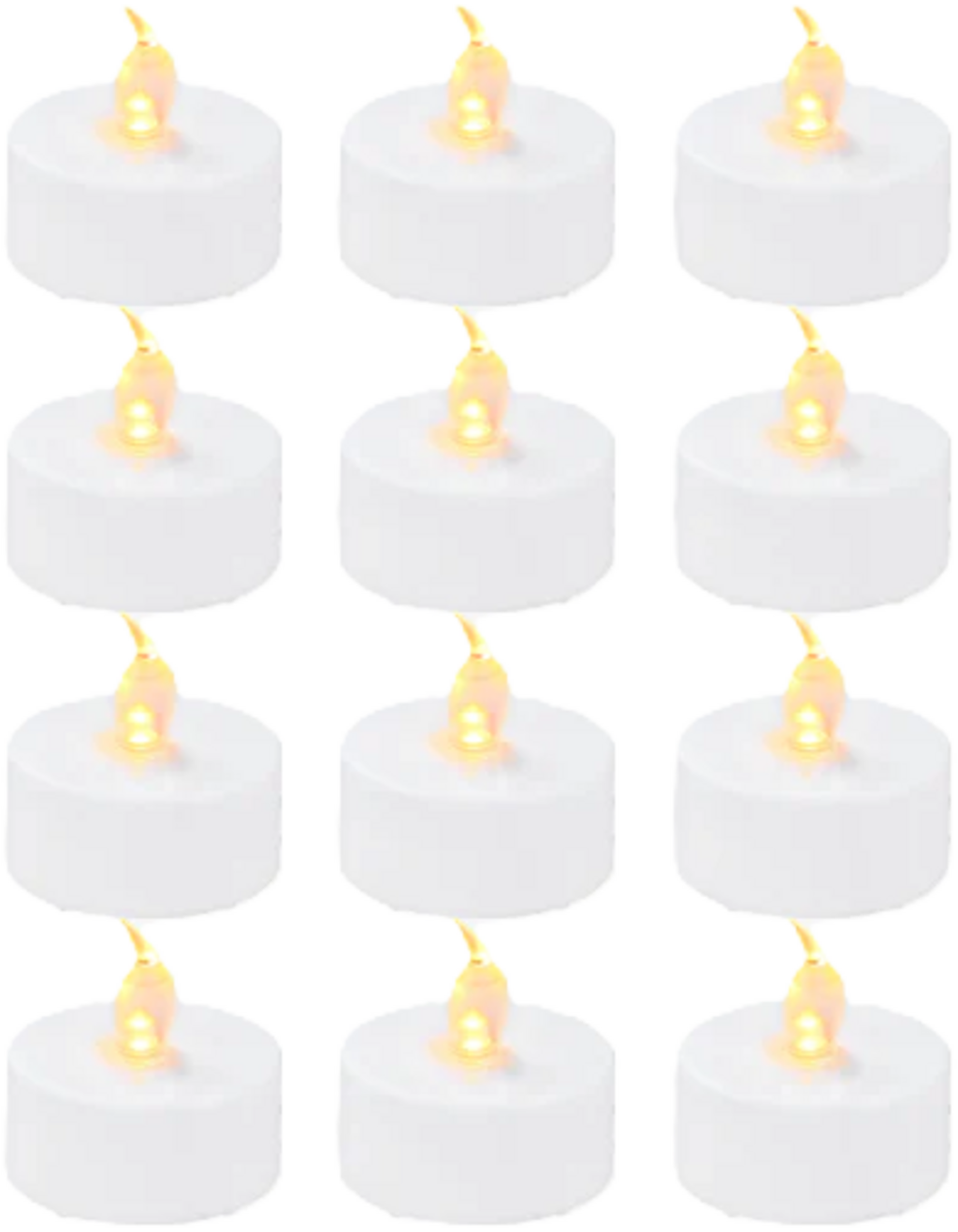 Bambu Lab  LED Flame Tea Light Candle Set Warm Yellow, 12 Stk    Ein Klick bis zum Kerzenschein!