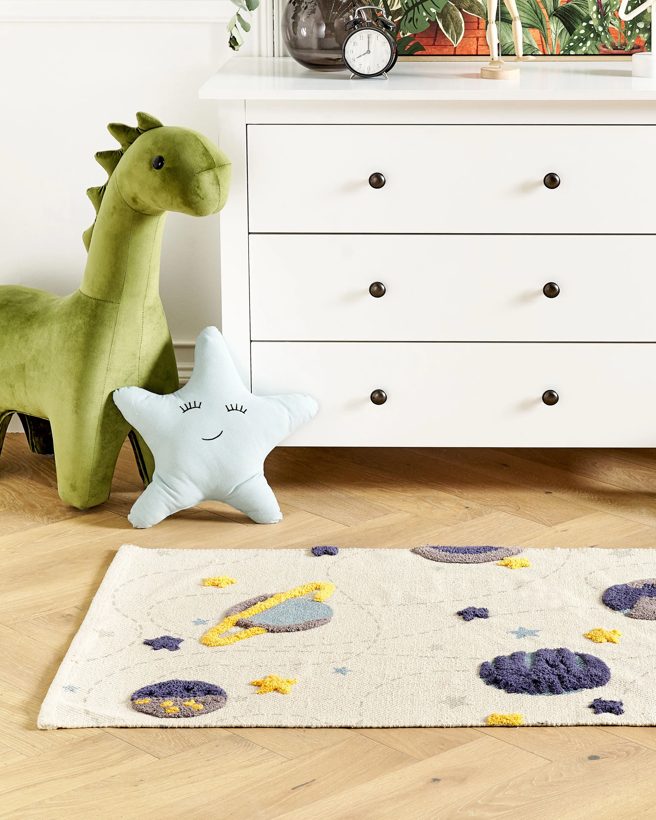 Kindervloerkleed LANGSA Beige 80 x 150 cm Katoen