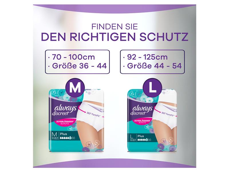 Always Inkontinenz Pants Discret Plus M 48 Stück Inkontinenz Höschen Grösse M